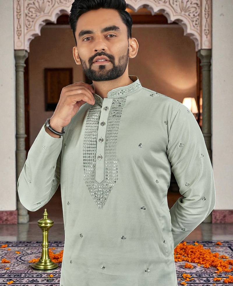 men’s festive special traditional cotton kurta with regular fit