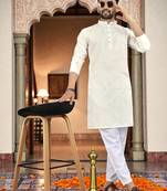 men’s festive special traditional cotton kurta with regular fit