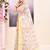 Women's white embellished cotton blend printed saree