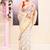 Women's white embellished cotton blend printed saree