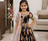 Black digital print gown with Embroidered Sequins 