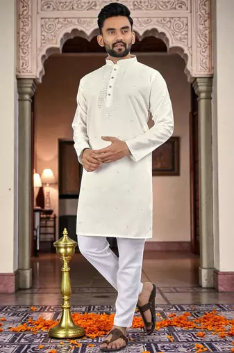 men   s festive special traditional cotton kurta with regular fit