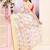 Women's white embellished cotton blend printed saree