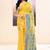 Women's yellow embellished cotton blend jamdani saree