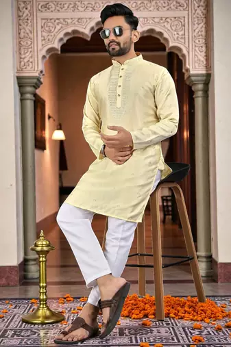 men   s festive special traditional cotton kurta with regular fit