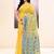 Women's yellow embellished cotton blend jamdani saree