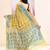 Women's yellow embellished cotton blend jamdani saree