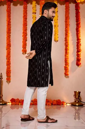 men’s festive special traditional cotton kurta with regular fit