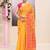 Women's yellow embellished cotton blend jamdani saree