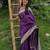 Purple soft silk blend banarasi jacuard work designer party wear saree with unstitched blouse piece