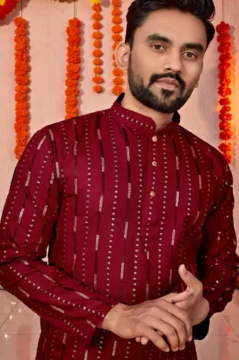 men   s festive special traditional cotton kurta with regular fit