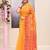Women's yellow embellished cotton blend jamdani saree