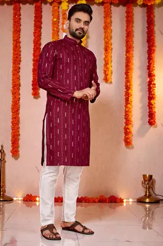 men   s festive special traditional cotton kurta with regular fit