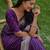 Purple soft silk blend banarasi jacuard work designer party wear saree with unstitched blouse piece