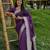 Purple soft silk blend banarasi jacuard work designer party wear saree with unstitched blouse piece
