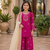 Alluring Heavy Pure Creap Embroidery Work Rani Pink Readymade Salwar Suit