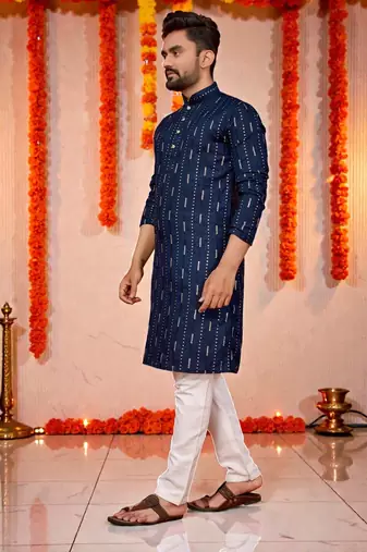 men   s festive special traditional cotton kurta with regular fit