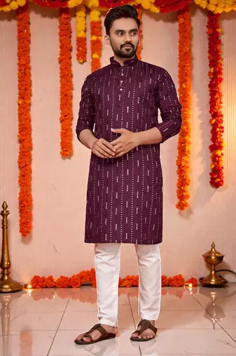 traditional men’s casual & festive wear cotton kurta