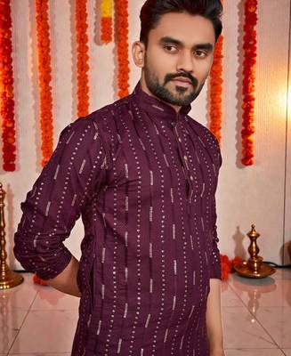 traditional men   s casual & festive wear cotton kurta 2