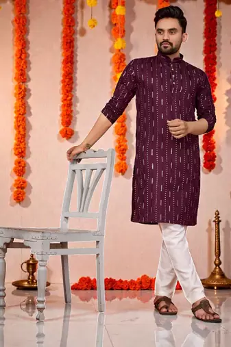 traditional men   s casual & festive wear cotton kurta