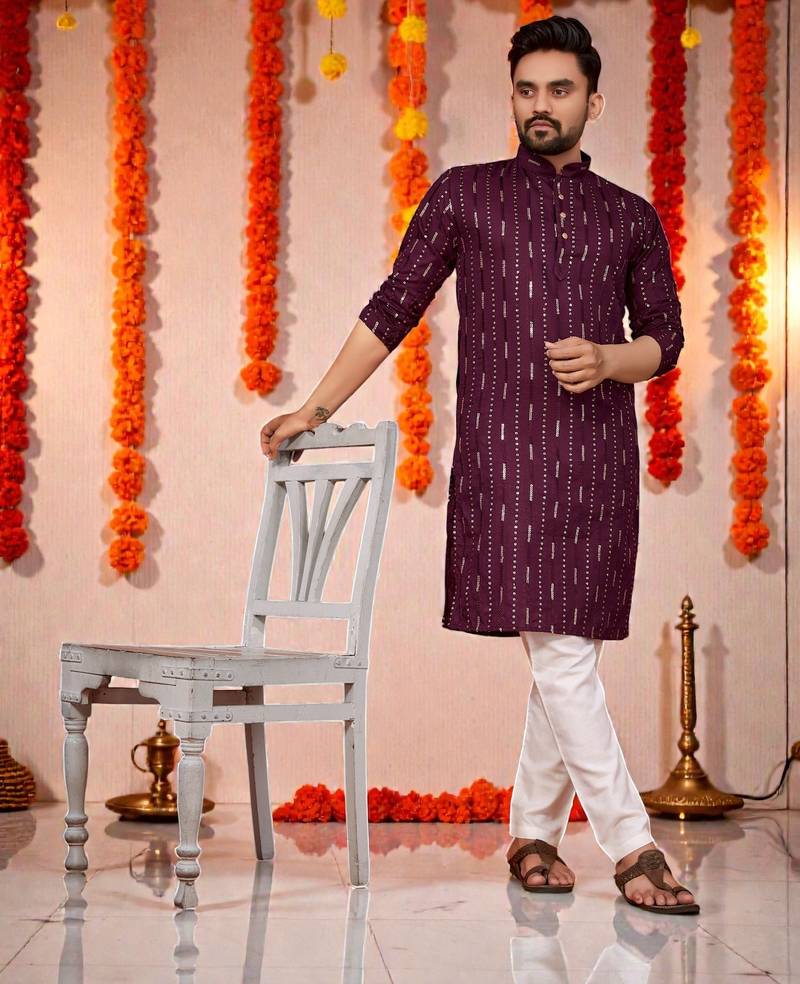 traditional men’s casual & festive wear cotton kurta