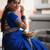 Royal blue soft silk blend banarasi jacuard work designer party wear saree with unstitched blouse piece