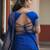 Royal blue soft silk blend banarasi jacuard work designer party wear saree with unstitched blouse piece