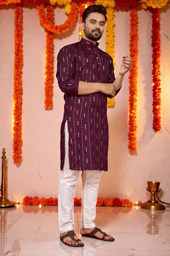 traditional men   s casual & festive wear cotton kurta