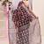 Women's wine embellished cotton blend jamdani saree