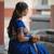 Royal blue silk blend banarasi saree with unstitched blouse piece