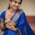 Royal blue soft silk blend banarasi jacuard work designer party wear saree with unstitched blouse piece