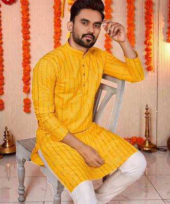 traditional men   s casual & festive wear cotton kurta 2