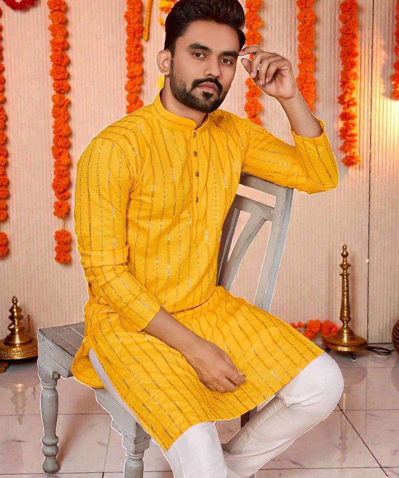 traditional men’s casual & festive wear cotton kurta