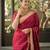 Maroon soft silk blend banarasi jacuard work designer party wear saree with unstitched blouse piece