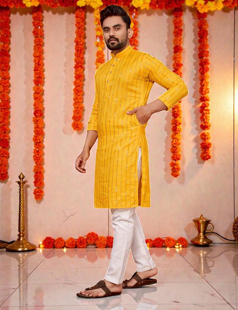 traditional men’s casual & festive wear cotton kurta