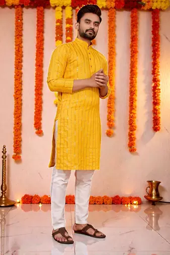 traditional men   s casual & festive wear cotton kurta