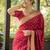 Maroon soft silk blend banarasi jacuard work designer party wear saree with unstitched blouse piece