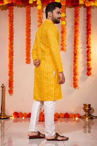 traditional men   s casual & festive wear cotton kurta