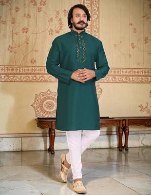 traditional men   s casual & festive wear cotton kurta 1
