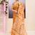 Women's mustard embellished cotton blend jamdani saree