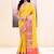 Women's mustard yellow embellished silk saree