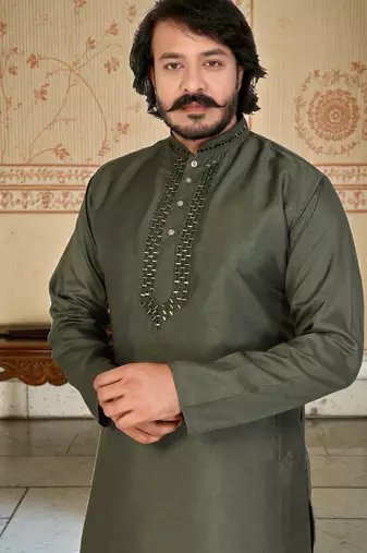 traditional men   s casual & festive wear cotton kurta
