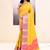 Women's mustard yellow embellished silk saree