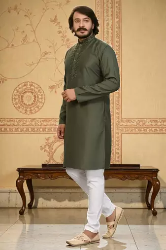 traditional men   s casual & festive wear cotton kurta