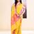 Women's mustard yellow embellished silk saree
