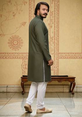 traditional men   s casual & festive wear cotton kurta 5