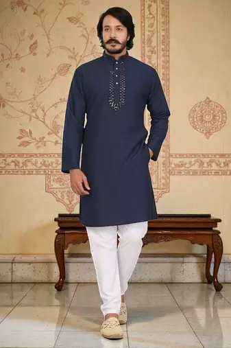 traditional men   s casual & festive wear cotton kurta