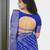 Royal blue silk blend banarasi saree with unstitched blouse piece