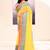 Women's yellow embellished zari border cotton saree