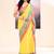 Women's yellow embellished zari border cotton saree